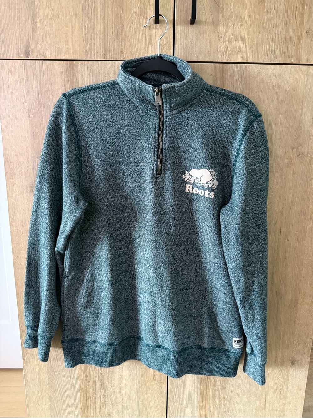 Roots Green Half-Zip Sweater